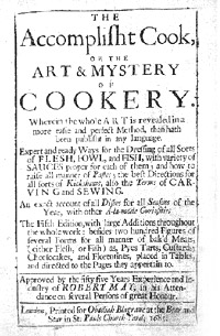 The Accomplisht Cook or the Art and Mystery of Cookery